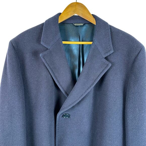 Vintage Wool Cashmere Blend Long Brown Trench Coat Mens Size 48 Reg - Picture 4 of 15